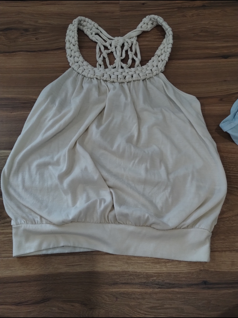 Forever 21 Cream Crochet-Back Tank Top